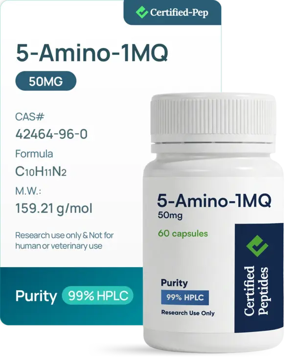 Certified-Pep 5-Amino-1MQ 50 mg, 60 capsules bottle