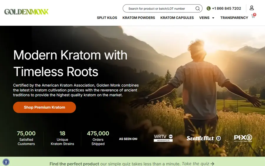 Golden Monk homepage screenshot, 6 October 2026