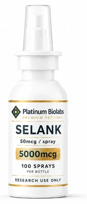 Platinum Biolabs Selank nasal spray bottle, 5 mg, labeled research use only