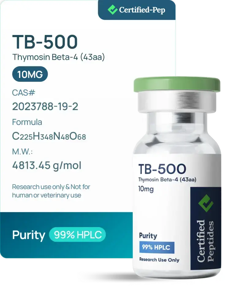 TB-500 10 mg research peptide — Certified Peptides